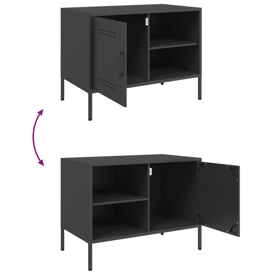 Tv-meubel 68x39x50,5 cm staal zwart