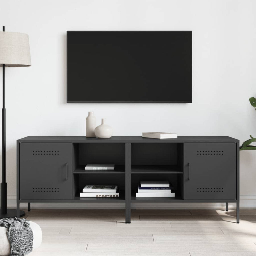 Tv-meubelen 2 st 68x39x50,5 cm staal zwart