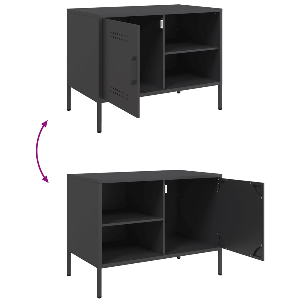 Tv-meubelen 2 st 68x39x50,5 cm staal zwart