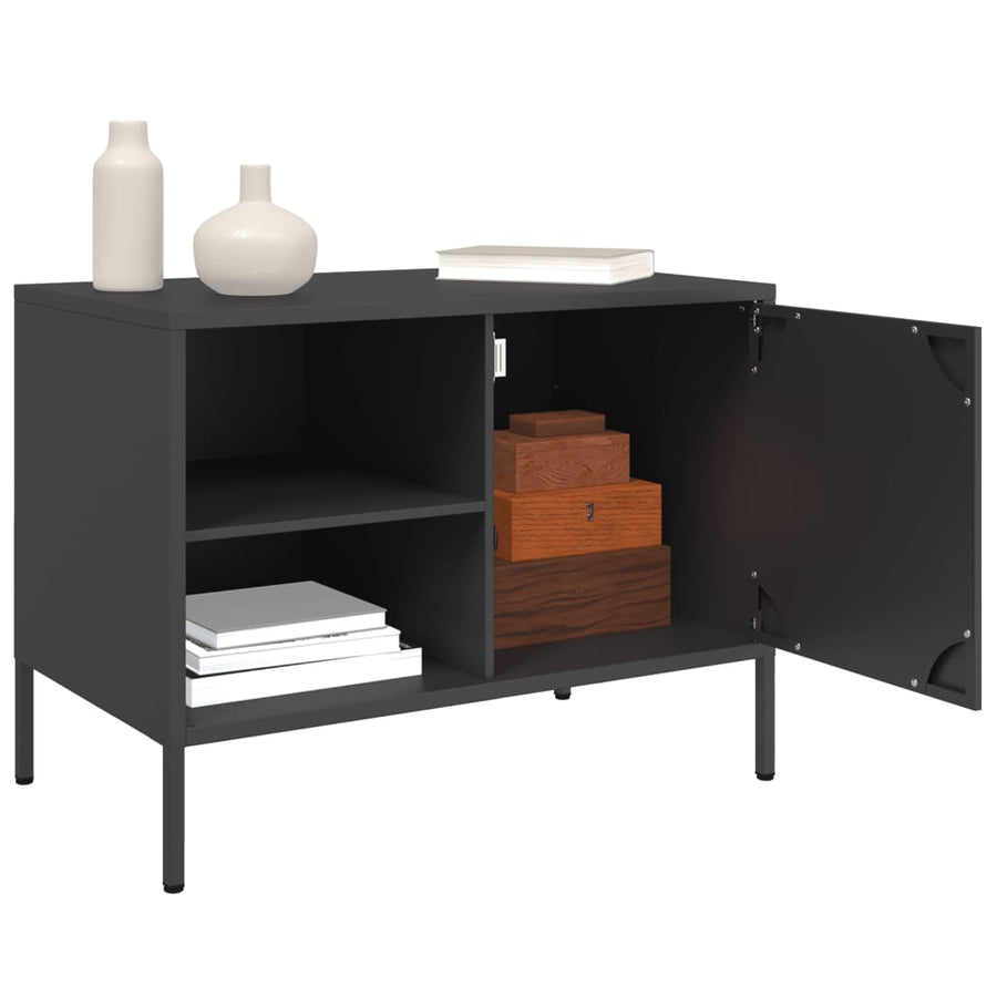 Tv-meubelen 2 st 68x39x50,5 cm staal zwart