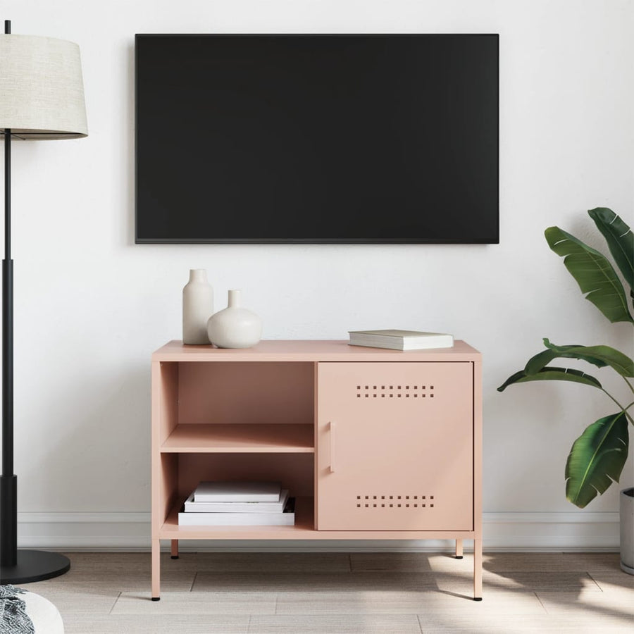 Tv-meubel 68x39x50,5 cm staal roze