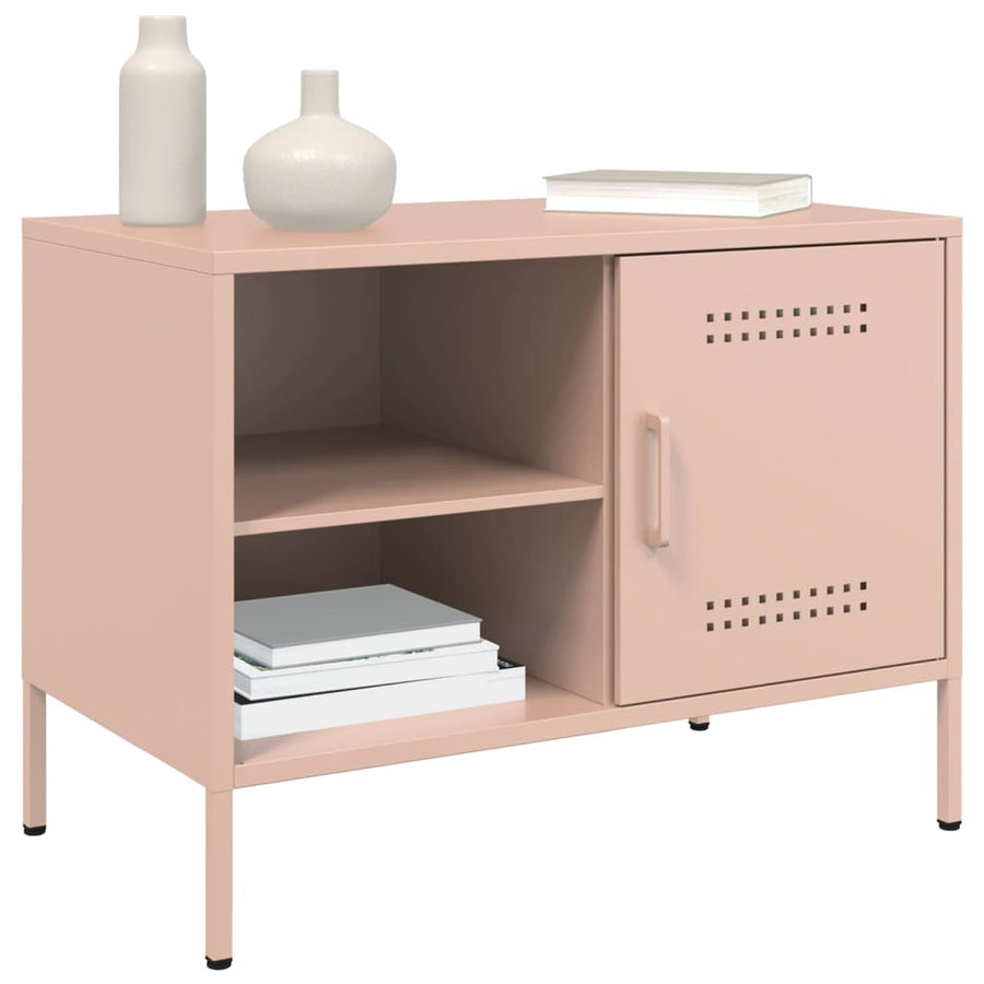Tv-meubel 68x39x50,5 cm staal roze