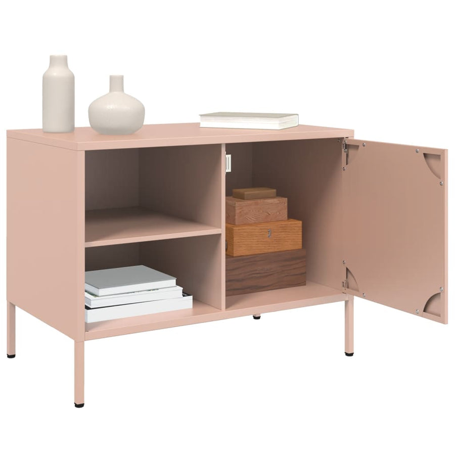 Tv-meubel 68x39x50,5 cm staal roze