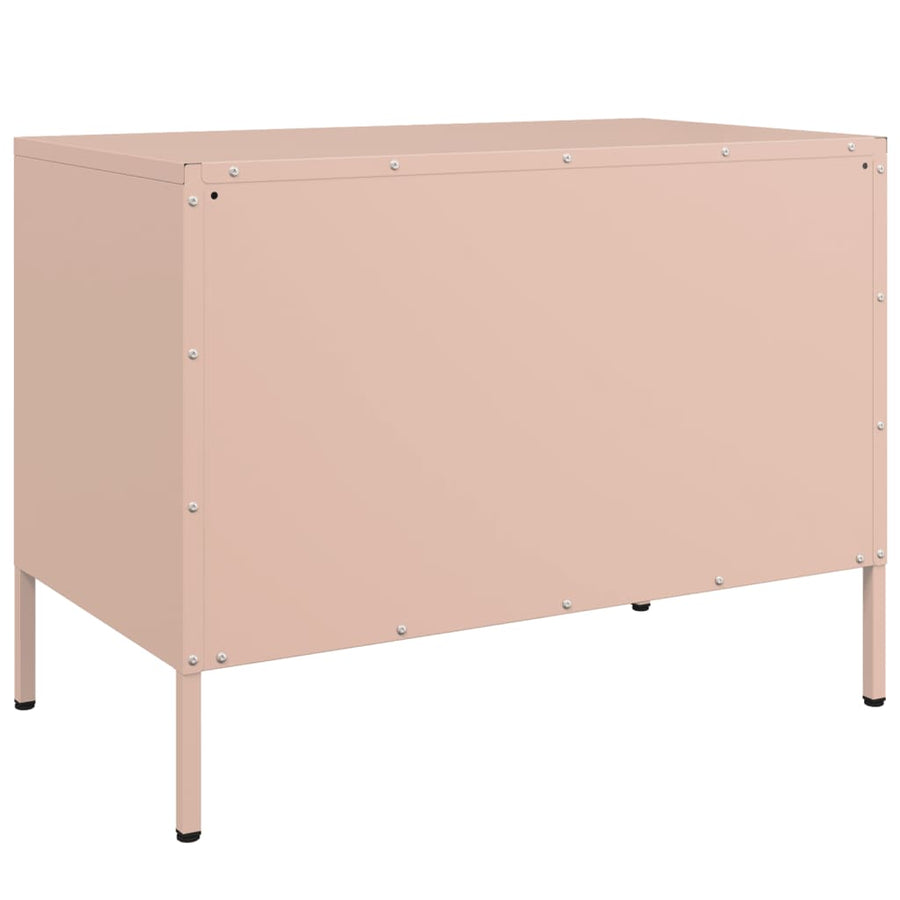 Tv-meubel 68x39x50,5 cm staal roze