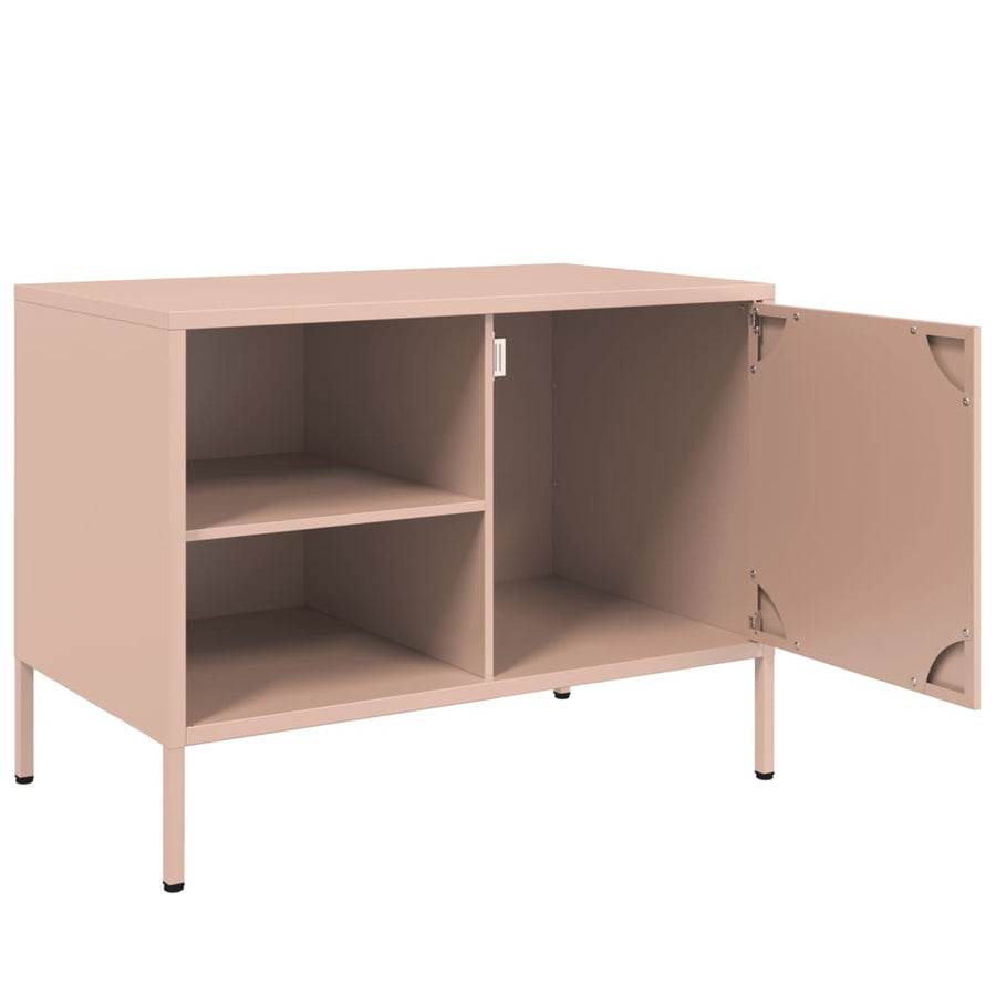 Tv-meubel 68x39x50,5 cm staal roze