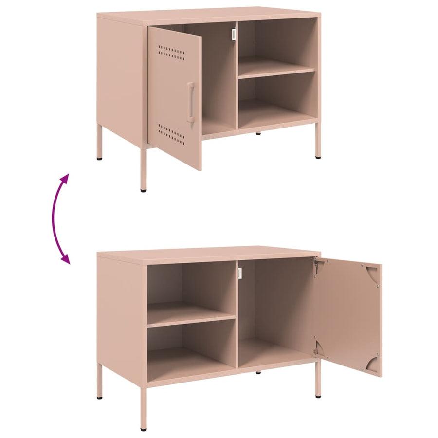 Tv-meubel 68x39x50,5 cm staal roze