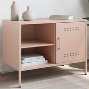 Tv-meubel 68x39x50,5 cm staal roze wandmontage
