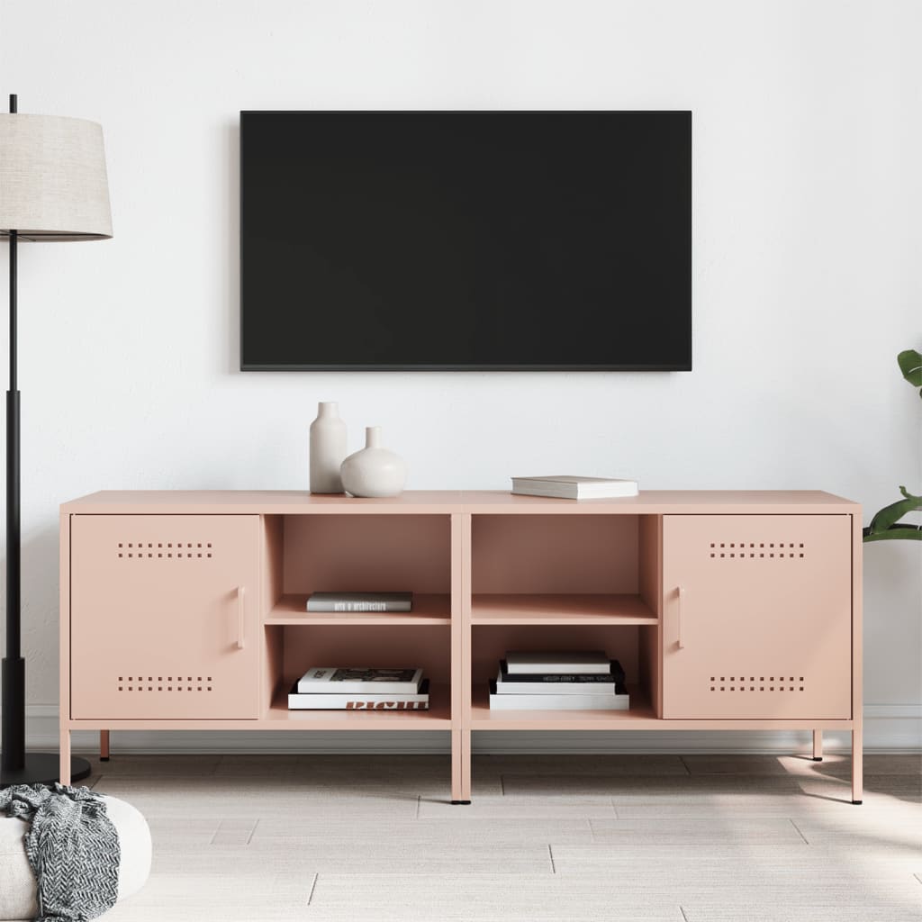 Tv-meubelen 2 st 68x39x50,5 cm staal roze