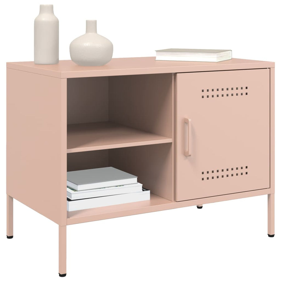 Tv-meubelen 2 st 68x39x50,5 cm staal roze