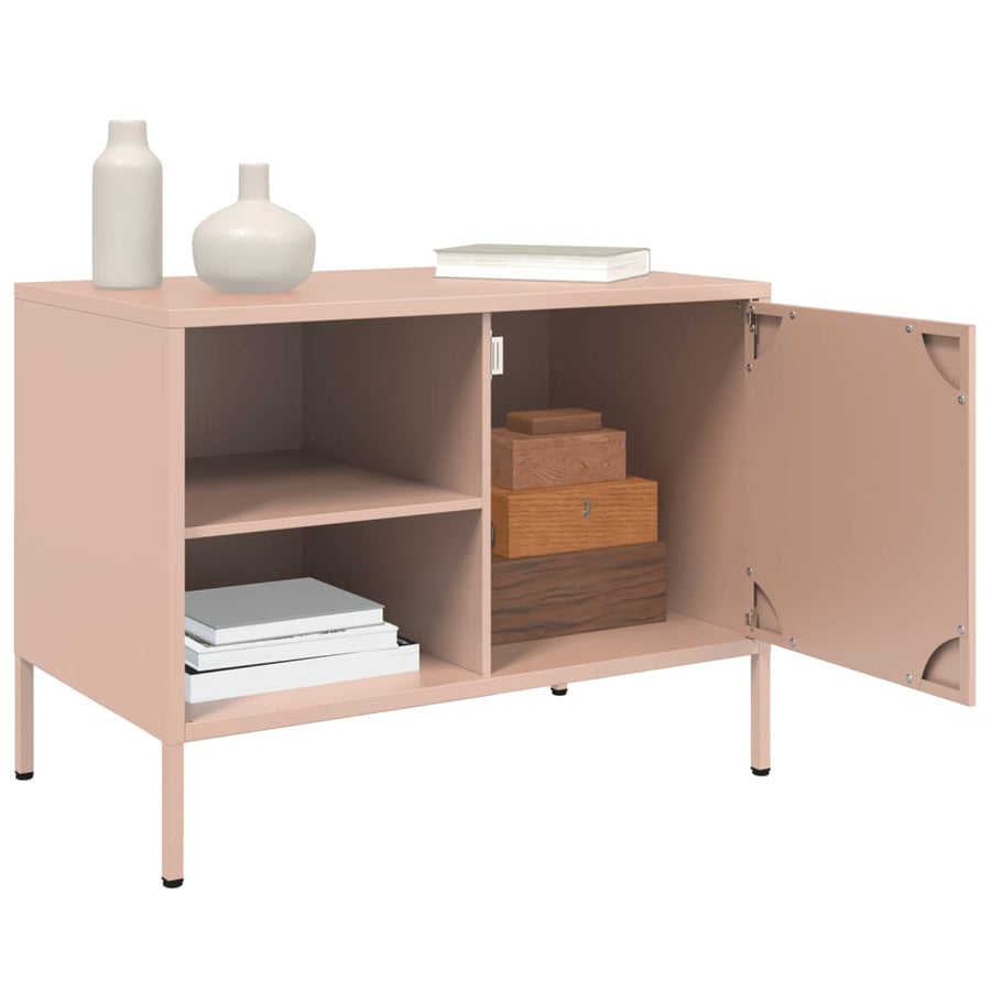 Tv-meubelen 2 st 68x39x50,5 cm staal roze