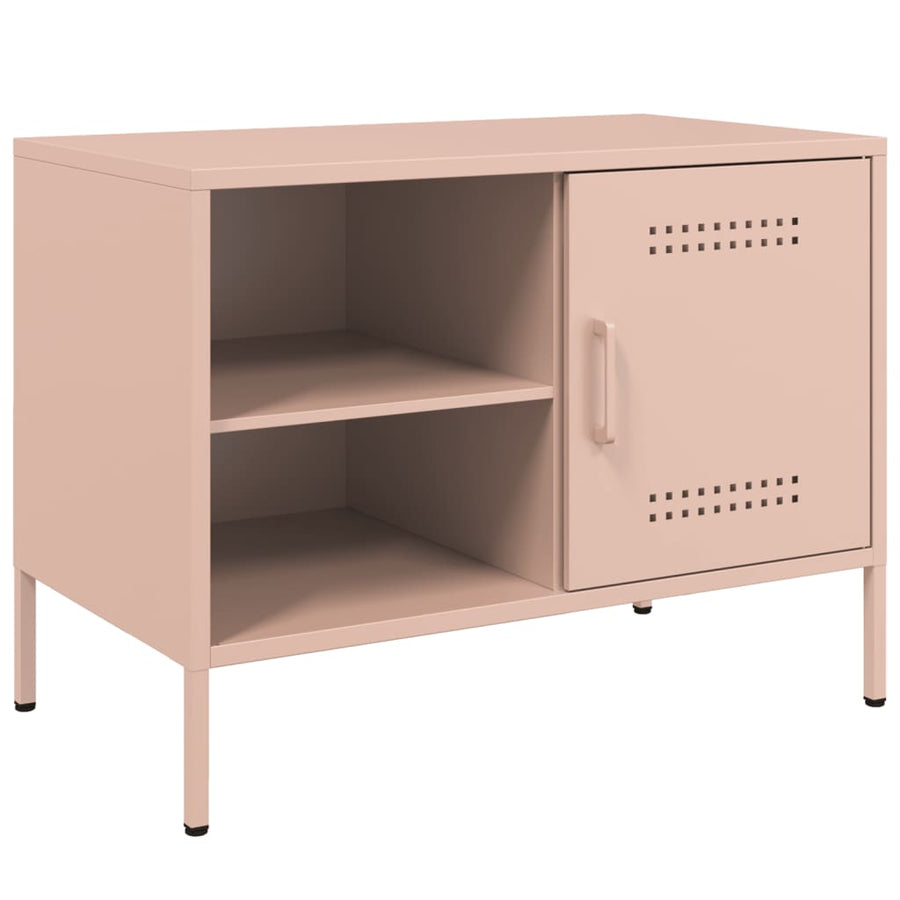 Tv-meubelen 2 st 68x39x50,5 cm staal roze