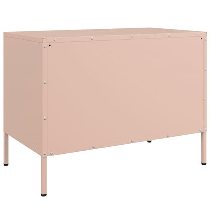 Tv-meubelen 2 st 68x39x50,5 cm staal roze
