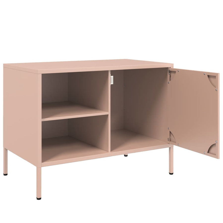 Tv-meubelen 2 st 68x39x50,5 cm staal roze