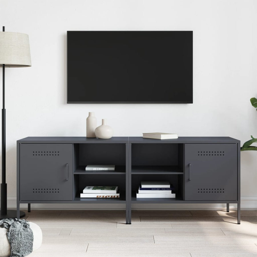 Tv-meubelen 2 st 68x39x50,5 cm staal antracietkleurig