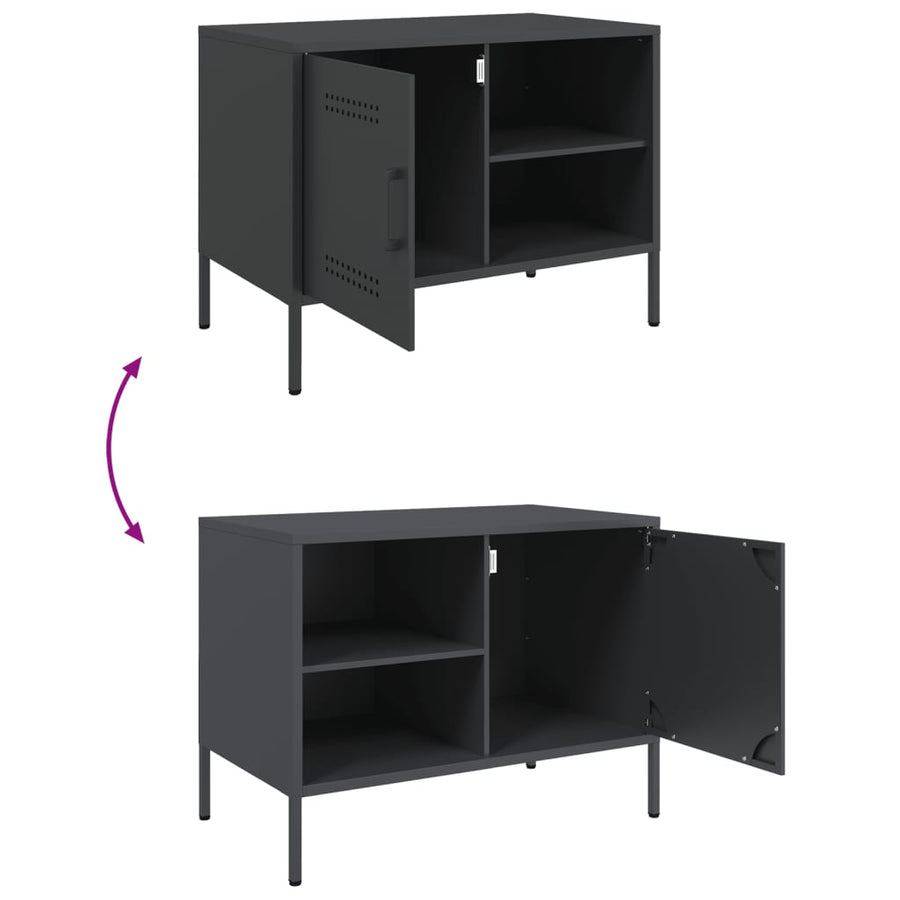 Tv-meubelen 2 st 68x39x50,5 cm staal antracietkleurig