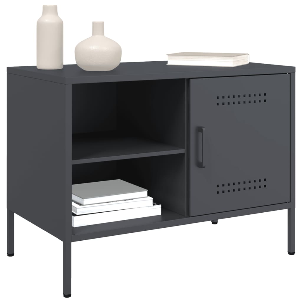 Tv-meubelen 2 st 68x39x50,5 cm staal antracietkleurig