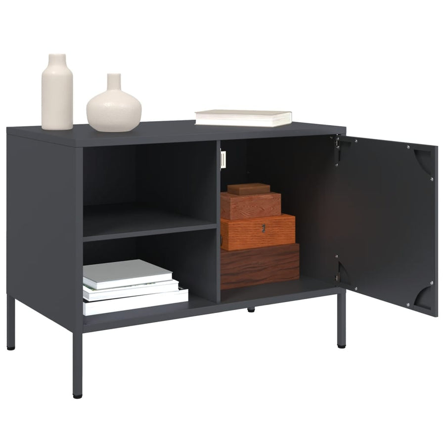 Tv-meubelen 2 st 68x39x50,5 cm staal antracietkleurig
