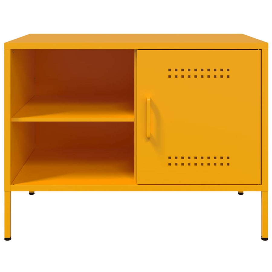 Tv-meubel 68x39x50,5 cm staal mosterdgeel