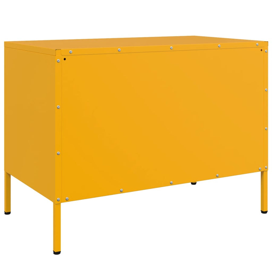 Tv-meubel 68x39x50,5 cm staal mosterdgeel