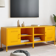 Tv-meubel 68x39x50,5 cm staal mosterdgeel 2 stuks
