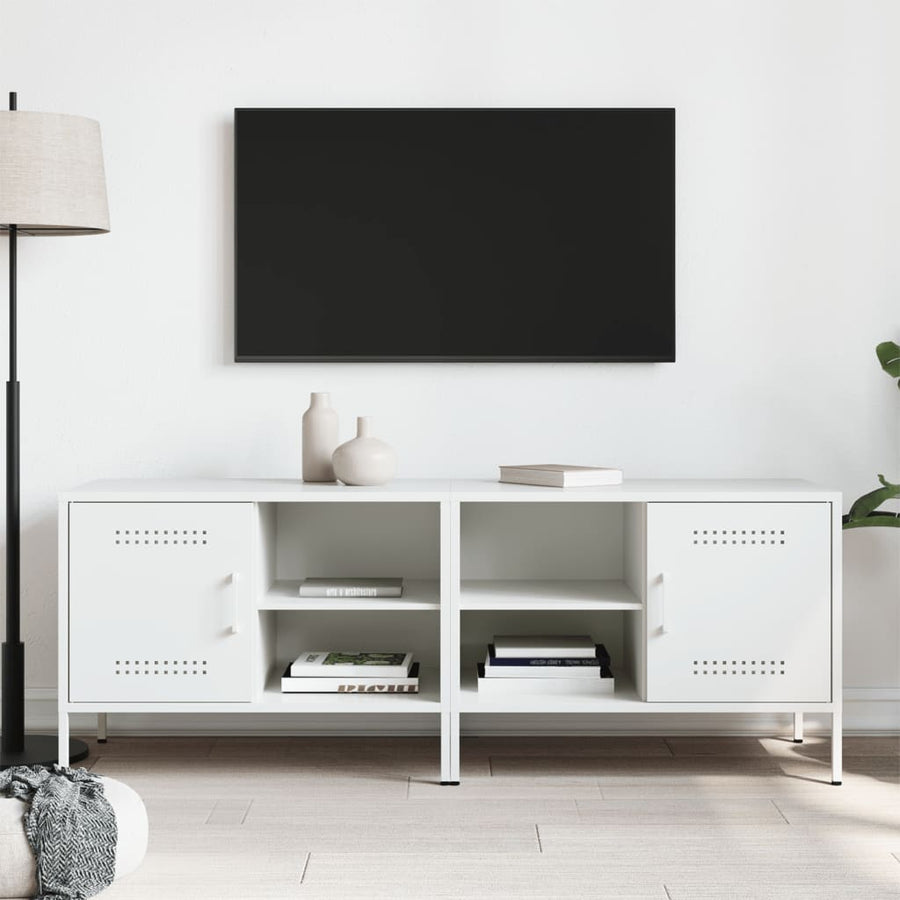 Tv-meubelen 2 st 68x39x50,5 cm staal wit