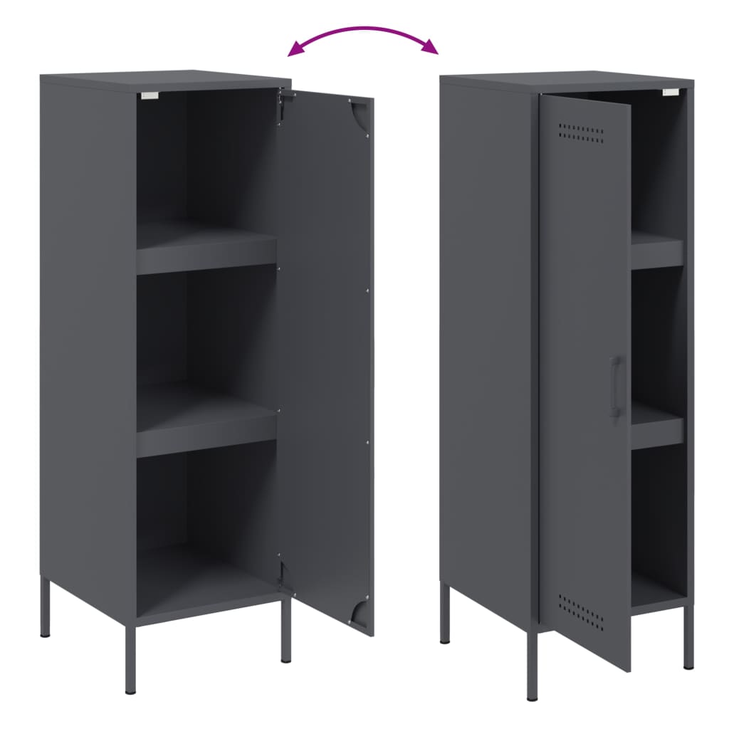 Hoge kast 36x39x113 cm staal antracietkleurig
