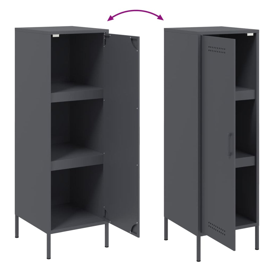 Hoge kast 36x39x113 cm staal antracietkleurig