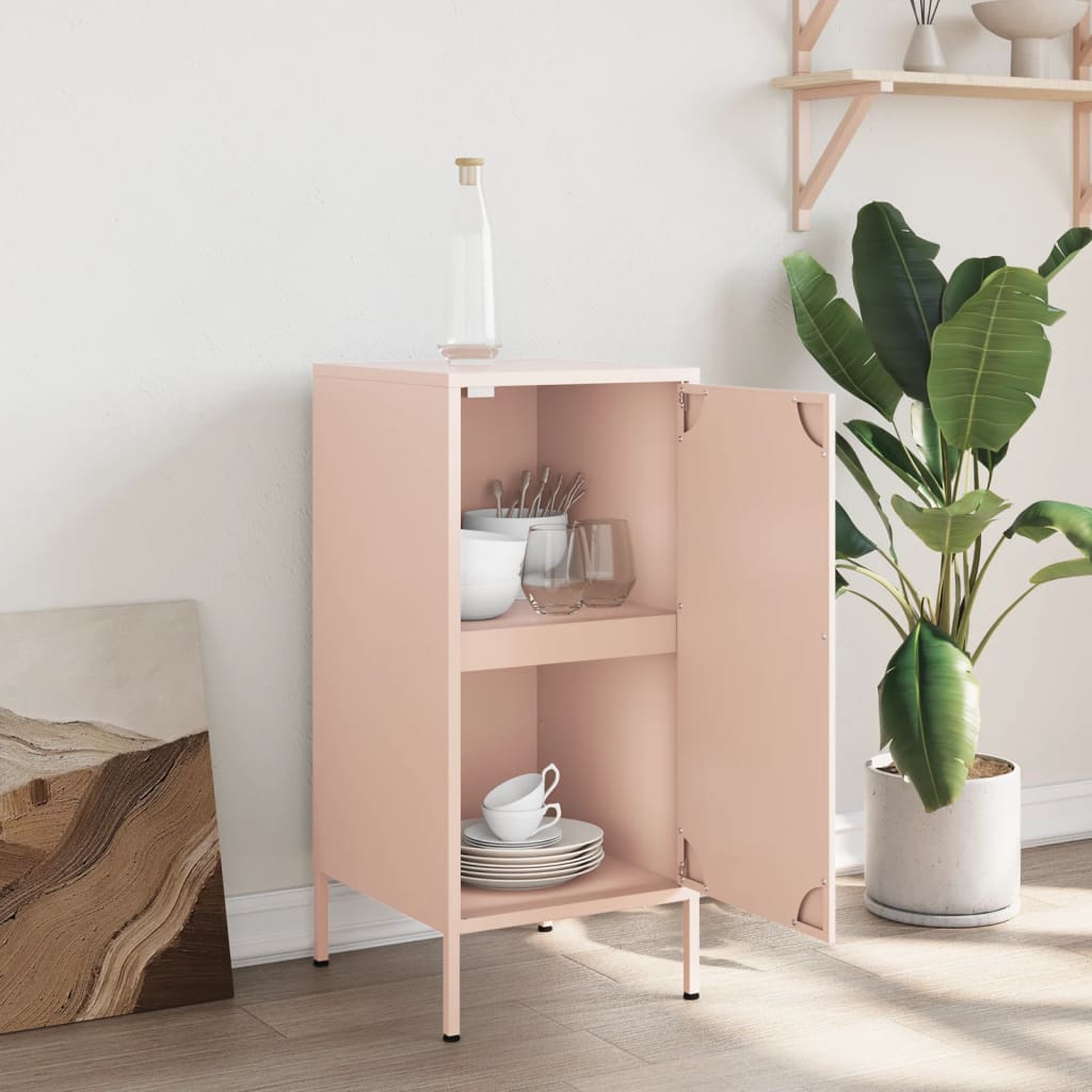 Dressoir 36x39x79 cm koudgewalst staal roze
