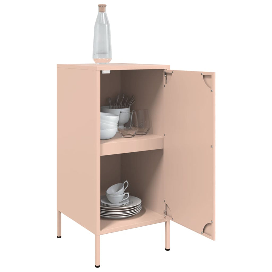 Dressoirs 2 st 36x39x79 cm koudgewalst staal roze