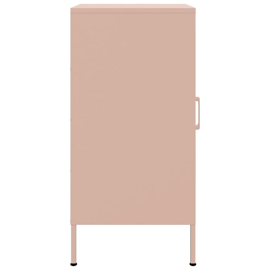 Dressoirs 2 st 36x39x79 cm koudgewalst staal roze