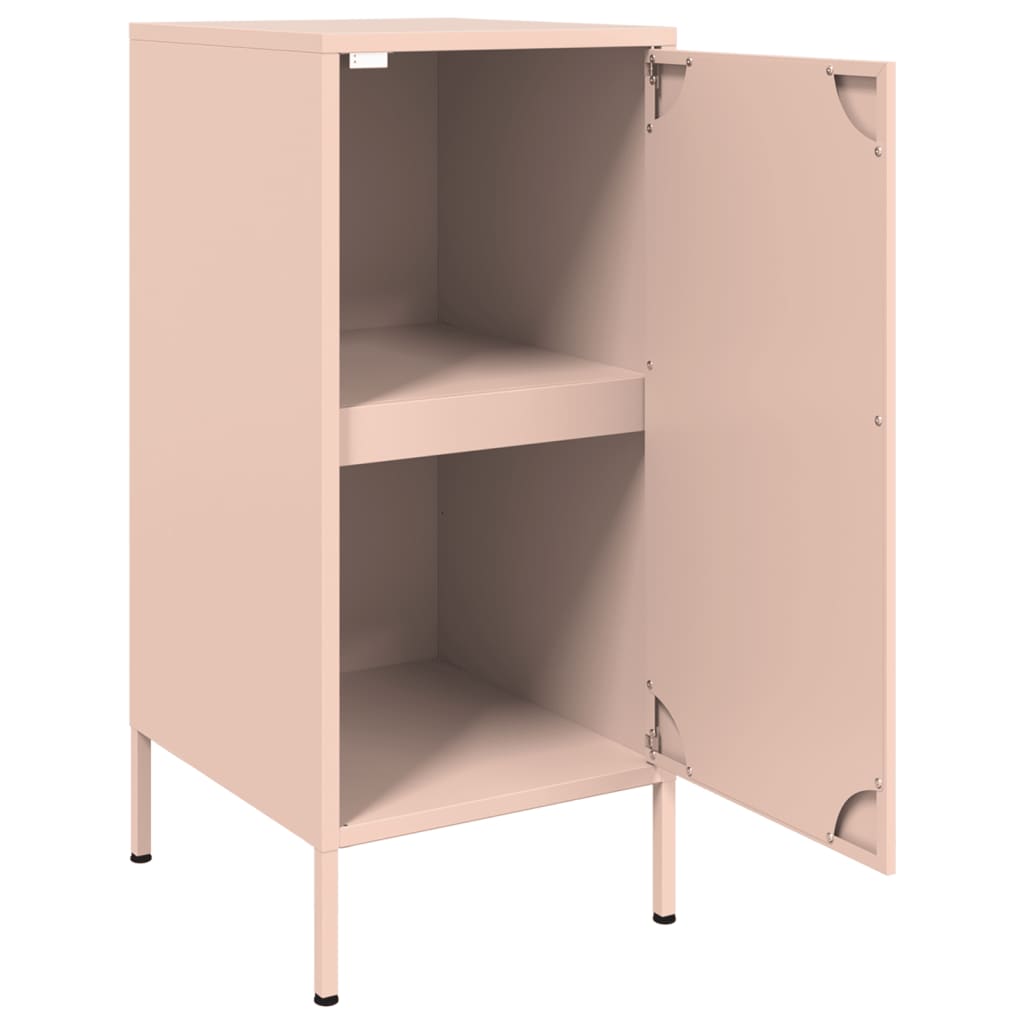 Dressoirs 2 st 36x39x79 cm koudgewalst staal roze