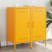Dressoirs 2 st 36x39x79 cm staal mosterdgeel