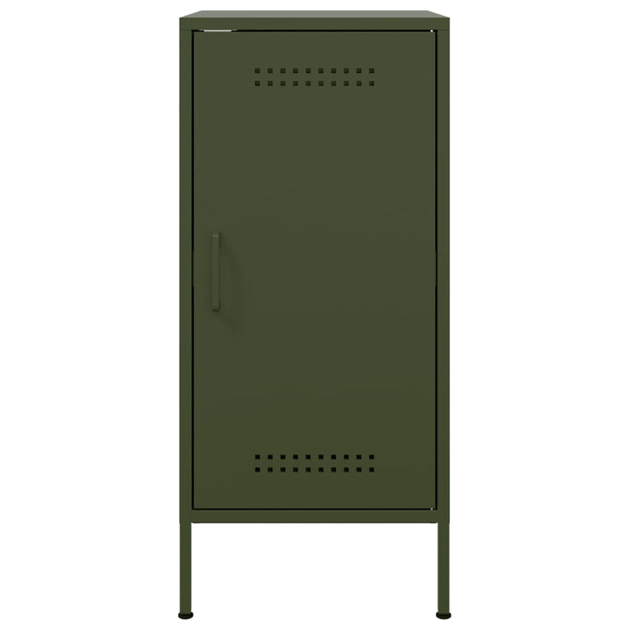 Dressoirs 2 st 36x39x79 cm koudgewalst staal olijfgroen