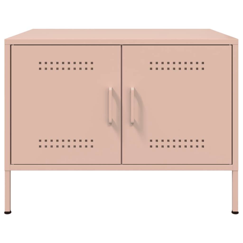 Salontafel 68x50x50,5 cm koudgewalst staal roze