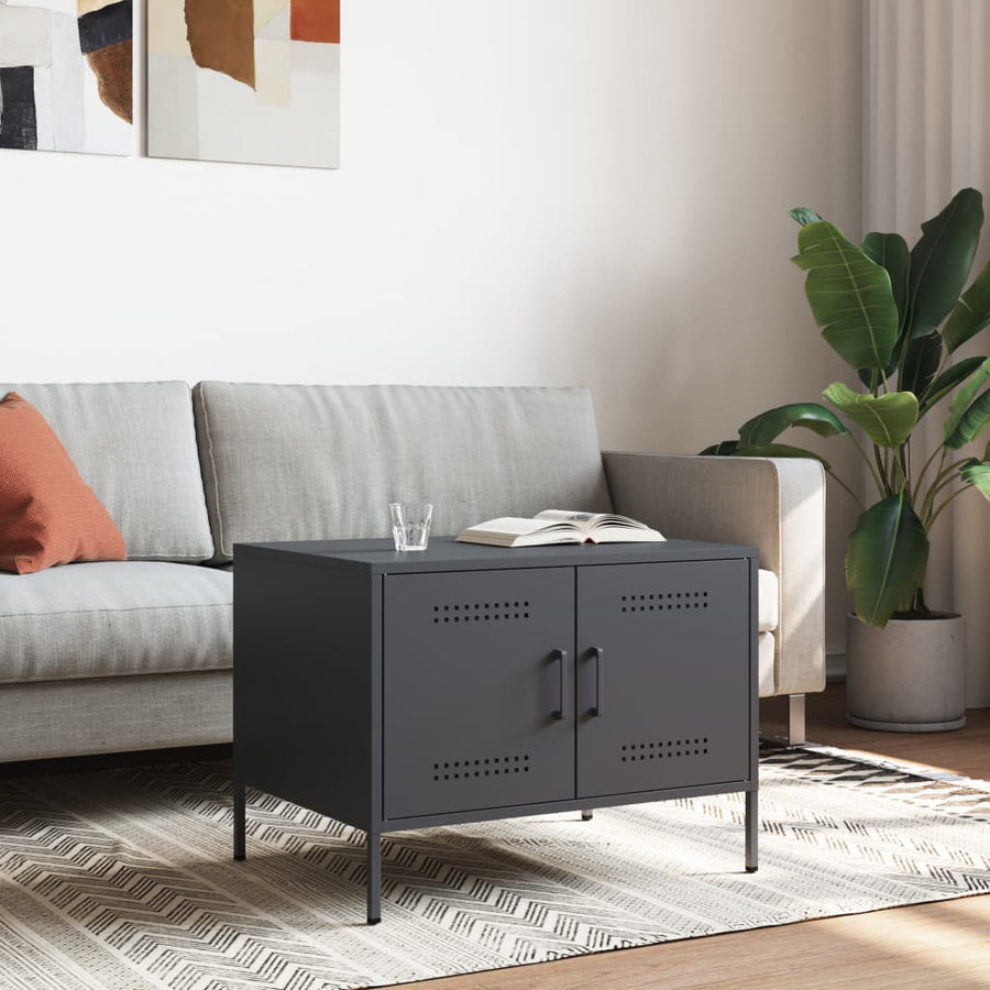 Salontafel 68x50x50,5 cm koudgewalst staal antracietkleurig