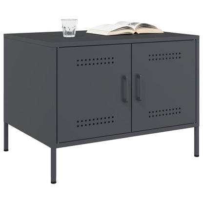 Salontafel 68x50x50,5 cm koudgewalst staal antracietkleurig