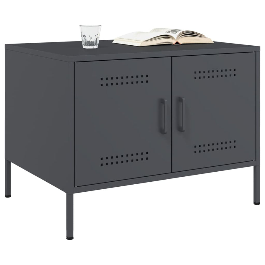 Salontafel 68x50x50,5 cm koudgewalst staal antracietkleurig