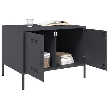 Salontafel 68x50x50,5 cm koudgewalst staal antracietkleurig