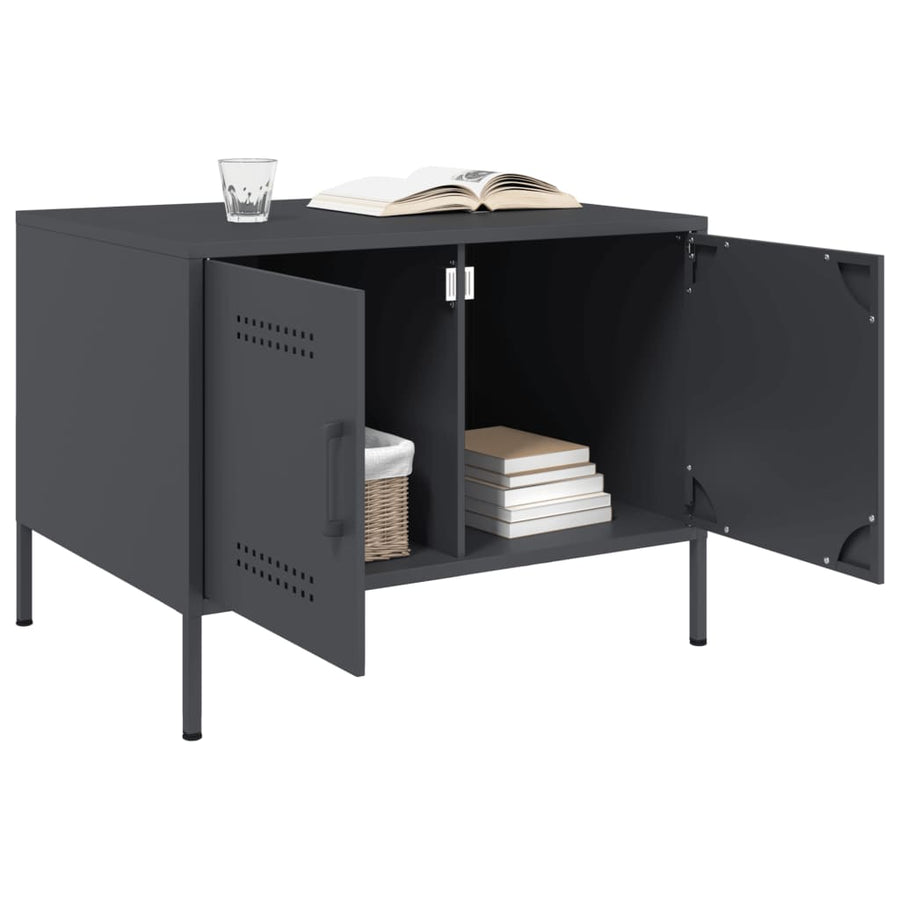 Salontafel 68x50x50,5 cm koudgewalst staal antracietkleurig