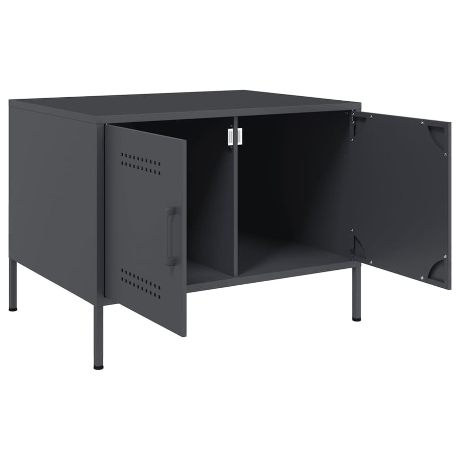 Salontafel 68x50x50,5 cm koudgewalst staal antracietkleurig