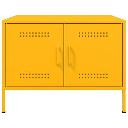 Salontafel 68x50x50,5 cm koudgewalst staal mosterdgeel
