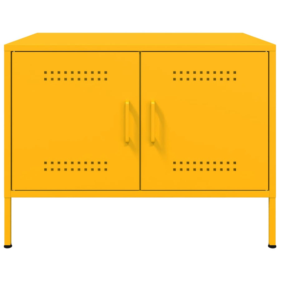 Salontafel 68x50x50,5 cm koudgewalst staal mosterdgeel