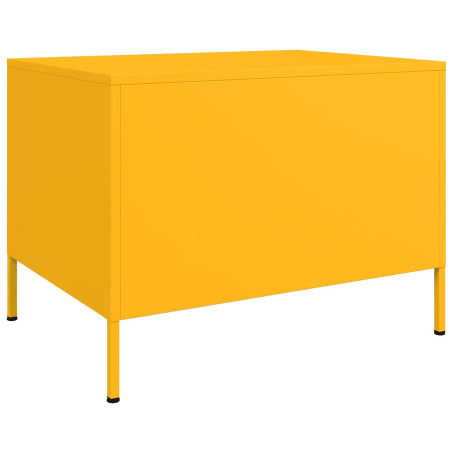 Salontafel 68x50x50,5 cm koudgewalst staal mosterdgeel