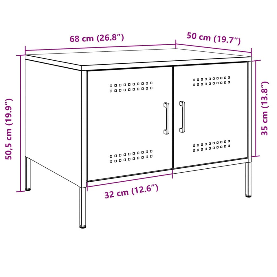 Salontafel 68x50x50,5 cm koudgewalst staal olijfgroen