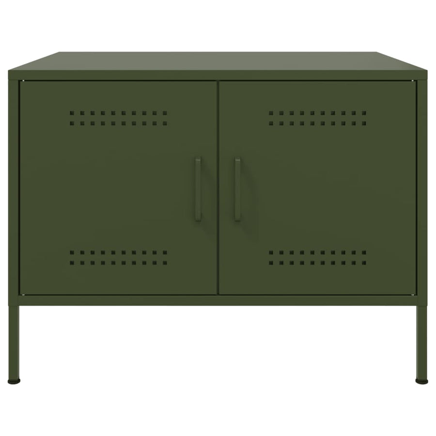 Salontafel 68x50x50,5 cm koudgewalst staal olijfgroen