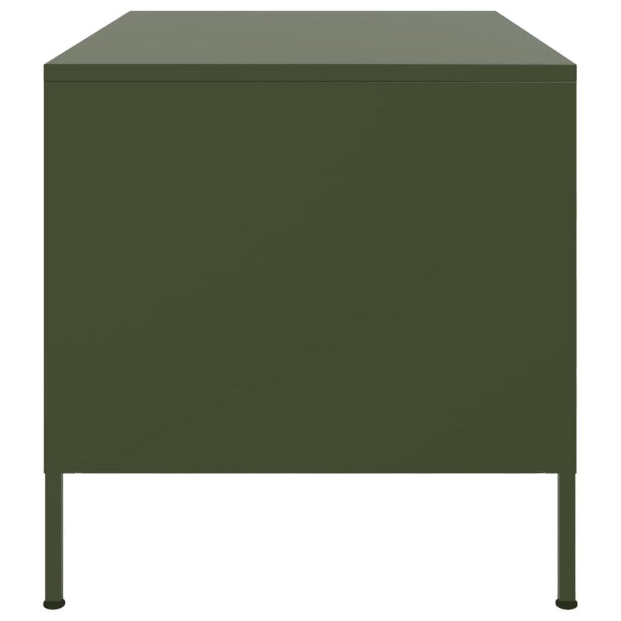 Salontafel 68x50x50,5 cm koudgewalst staal olijfgroen