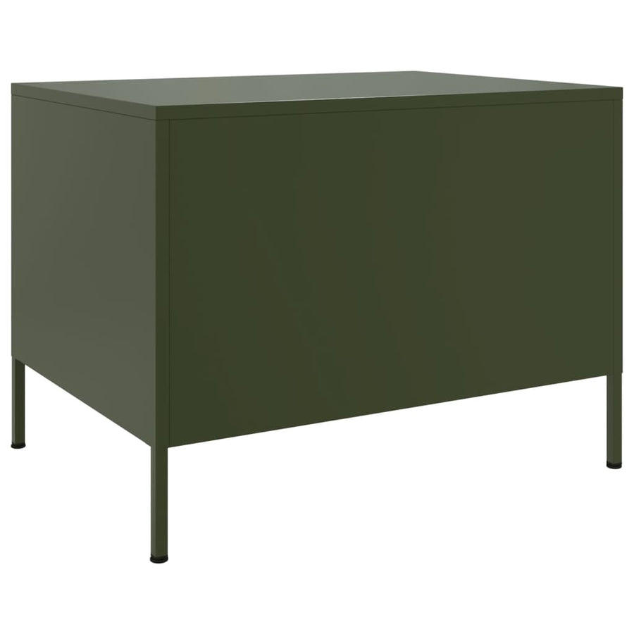 Salontafel 68x50x50,5 cm koudgewalst staal olijfgroen