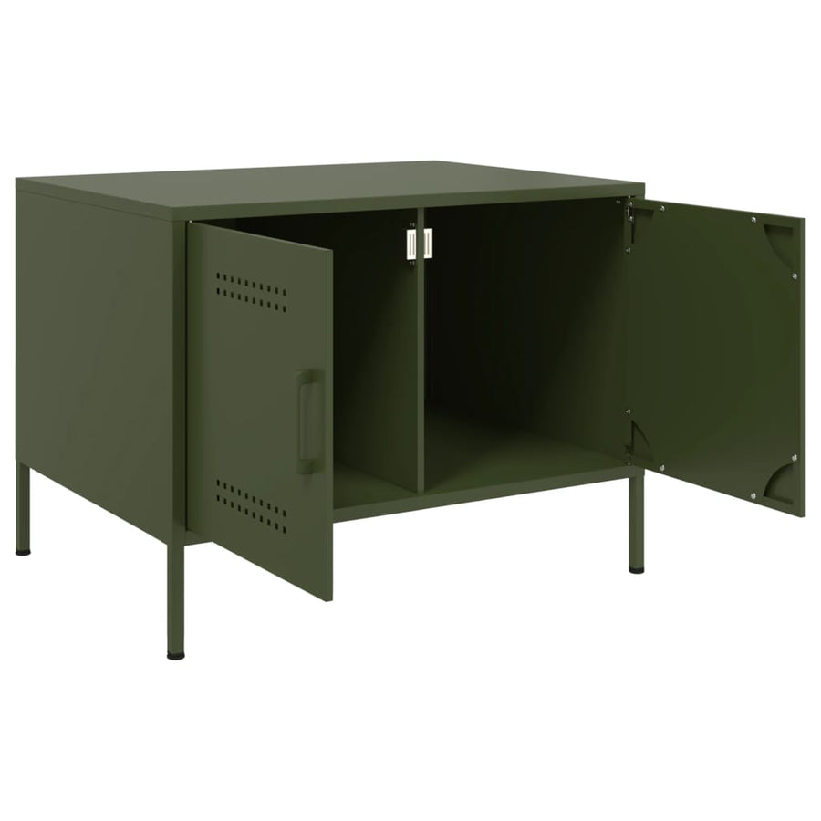Salontafel 68x50x50,5 cm koudgewalst staal olijfgroen