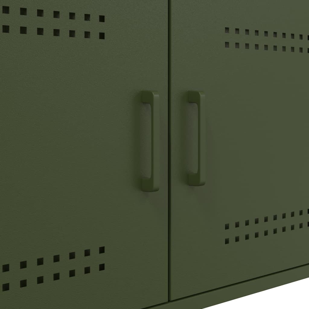 Salontafel 68x50x50,5 cm koudgewalst staal olijfgroen