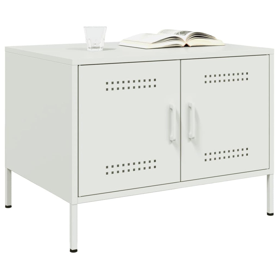 Salontafel 68x50x50,5 cm koudgewalst staal wit